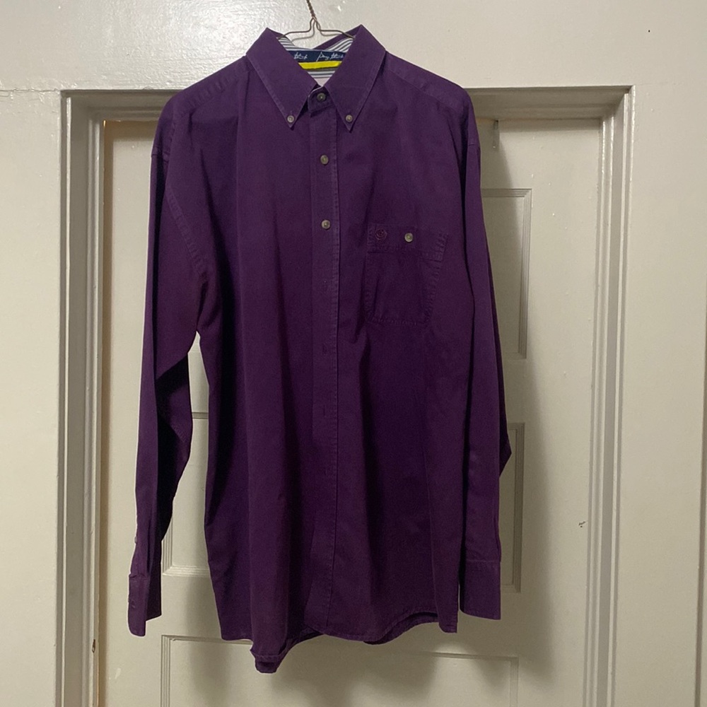 Purple Wrangler George straight  long sleeve button up shirt